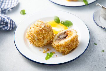 Traditional sweet dumplings with apricot