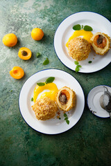 Traditional sweet dumplings with apricot