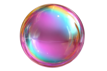 Colorful iridescent sphere with holographic effect