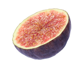 Piece of ripe fig isolated on white