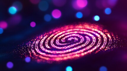 Futuristic Biometric Fingerprint Identification Concept with Digital Security and Technology Themes