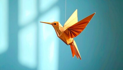 Origami Hummingbird in Flight.