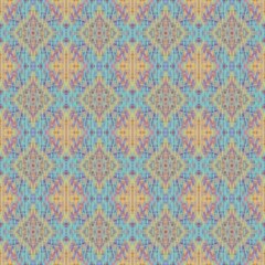 seamless pattern featuring an abstract symmetrical design of interlocking shapes, ideal for fabric printing.