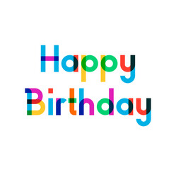 Happy Birthday card. Colorful lettering png