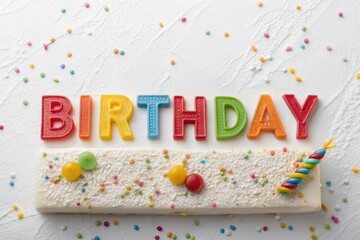 Colorful Birthday Celebration With Festive Cake and Decorations