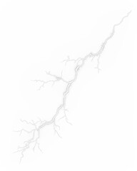 Lightning bolt isolated on black background, realistic thunder strike, energy flash, natural phenomenon PNG