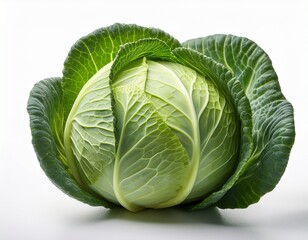 Obraz premium green cabbage isolated on white