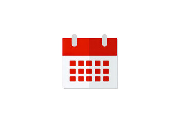 Red And White Pixelated Calendar Icon On Black Background