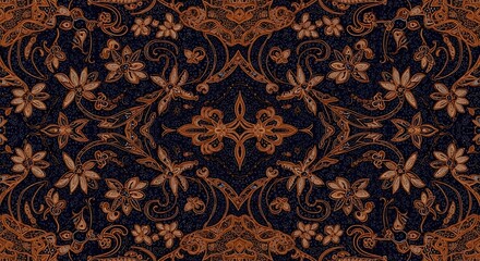 Detailed Decorative Floral Pattern An Intricate Design for Elegant Backgrounds and Textiles