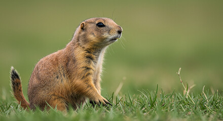 Fototapeta premium Close-up of a Black-tailed Prairie Dog in Natural Habitat
