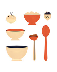 set of kitchen utensils vector