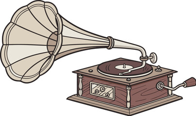 retro vinyl record player vector illustration