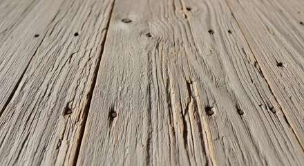 Weathered wooden planks with visible grain and nail heads