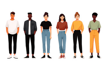 Obraz premium Diverse Group Of People In Casual Attire