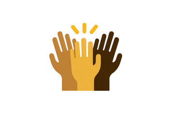 Obraz premium Diverse Hands High Five Celebrating Unity