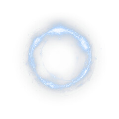 A captivating blue glowing circle set against a pitchblack background