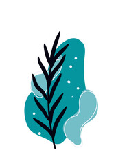 hand drawn vector illustration of a green leaf