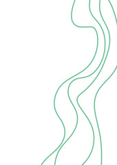 Abstract curved line motif in green element