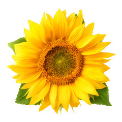 Vibrant sunflower on black background