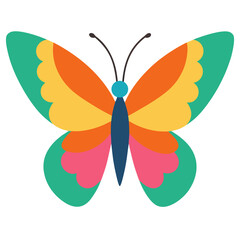 Butterfly vector PNG, colorful wings, transparent