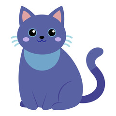 Cat vector PNG, cute cartoon sitting cat, isolated