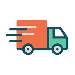 Delivery truck vector PNG, fast shipping icon style