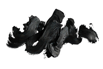 Abstract Black Fluid Design With Transparent Background