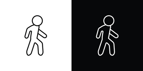 Obraz premium Walk icon pictogram on White Background Editable Stroke.