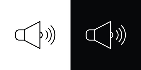 Volume icon pictogram on White Background Editable Stroke.