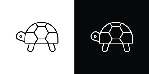 Tortoise icon pictogram on White Background Editable Stroke.