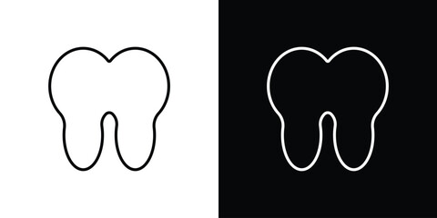 Tooth icon pictogram on White Background Editable Stroke.