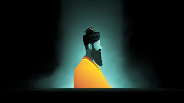 Guru Tegh Bahadur Day Illustration
