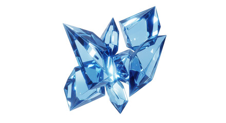 Fototapeta premium Blue crystal butterfly isolated on transparent background