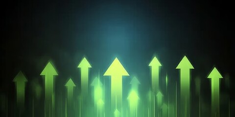Abstract Rise Direction Glowing Trend with Upward Concept Graph Illustration for Business Growth