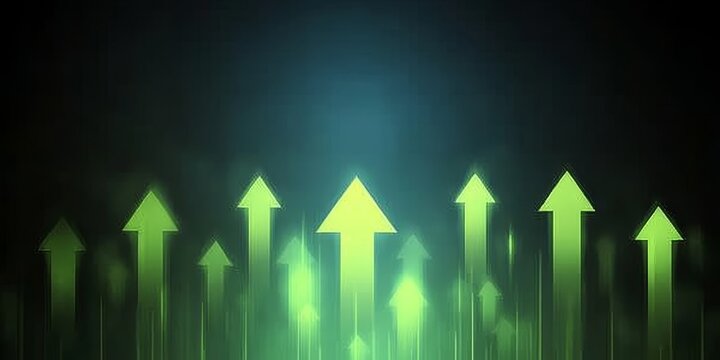 Abstract Rise Direction Glowing Trend with Upward Concept Graph Illustration for Business Growth - Powered by Adobe