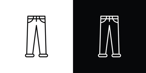 Pants icon pictogram on White Background Editable Stroke.