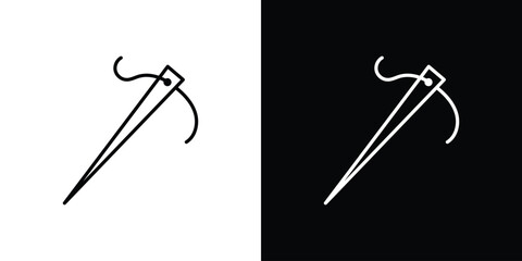 Needle icon pictogram on White Background Editable Stroke.