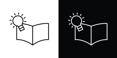 Knowledge icon pictogram on White Background Editable Stroke.