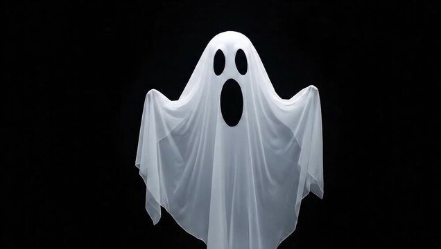 scary halloween ghost on black background