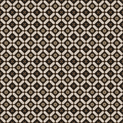 A mesmerizing blend of traditional Indonesian Batik Kawung motifs, featuring a diamond grid with intricate floral details. This seamless pattern captures the classic elegance of cultural heritage.