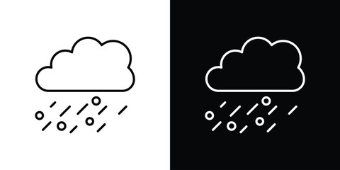 Hail icon pictogram on White Background Editable Stroke.