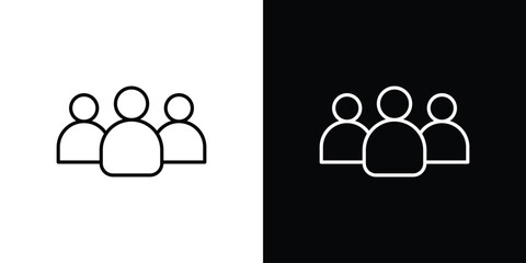 Group icon pictogram on White Background Editable Stroke.
