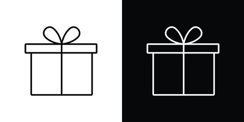 Gift icon pictogram on White Background Editable Stroke.