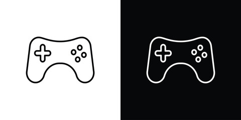 Gamepad icon pictogram on White Background Editable Stroke.