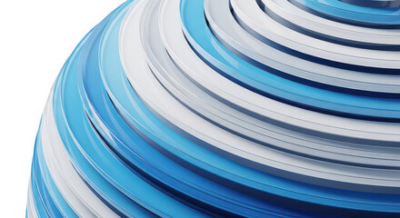 Abstract blue and white swirling pattern isolated on transparent background