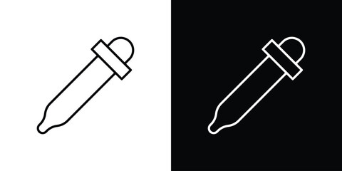 Eye dropper icon pictogram on White Background Editable Stroke.