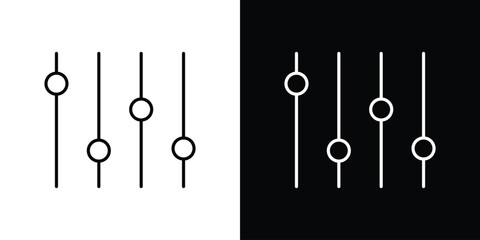 Equalizer icon pictogram on White Background Editable Stroke.