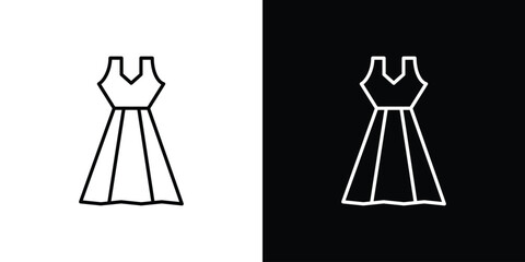 Dress icon pictogram on White Background Editable Stroke.