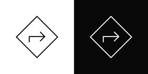 Directions icon pictogram on White Background Editable Stroke.