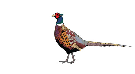 Fototapeta premium A majestic pheasant bird standing proudly with its plumage displayed in a natural setting